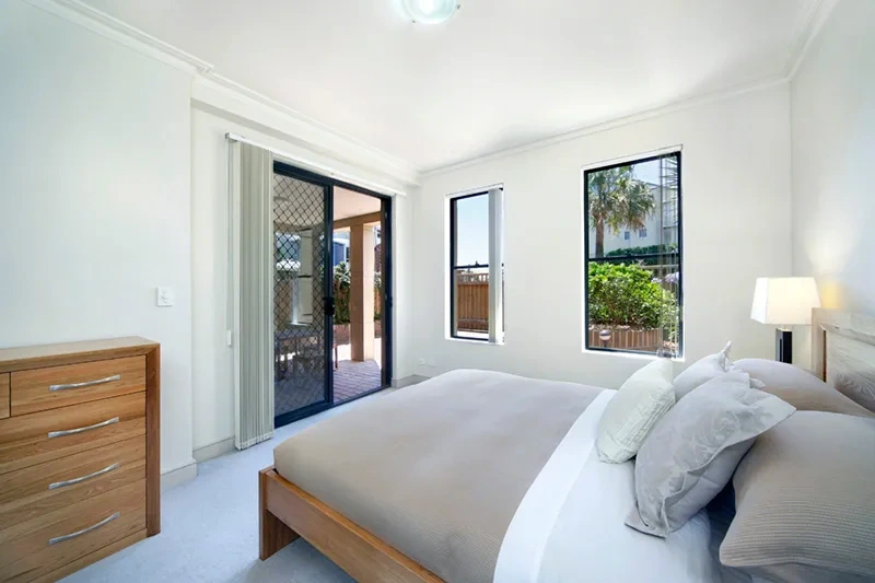 Master bedroom in the Balmain garden residence