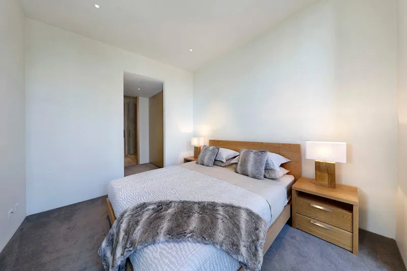 Master bedroom in the Brighton corner penthouse