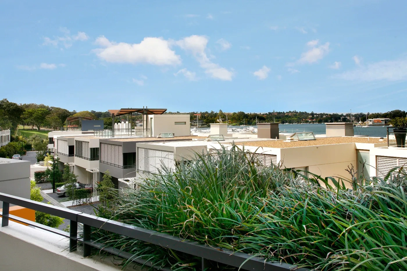 Balcony with bay and marina views in Cabarita