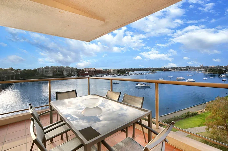 Wrap-around waterfront balcony overlooking Sydney Harbour in Rozelle
